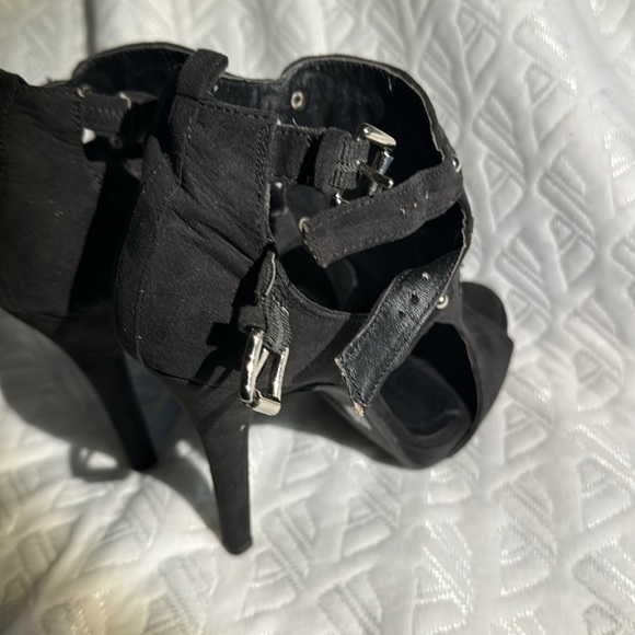 Liliana suede stiletto peep toe sandals with buckles size 9 - Picture 6 of 10